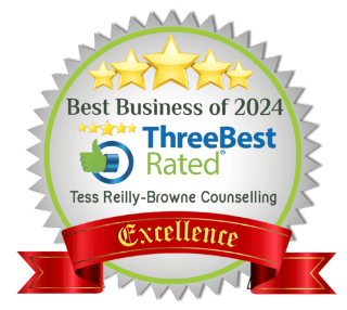 A green and silver badge for the "Best Business of 2024".